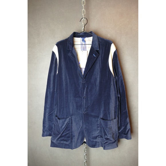 BRS Nike Blue Ribbon Products Mens Navy Velvet Blazer Jacket XL 2005‎ Rare